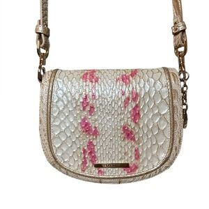 Brahmin Mini Asher Crossbody -pink and cream